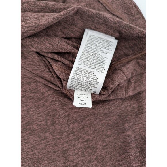 Athleta Uptempo Hooded Sweatshirt Womens Size Small Brown Heathered Thumb Holes - Picture 7 of 8